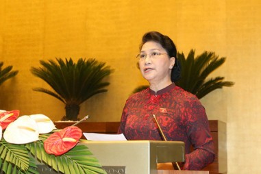 Chủ tịch Quốc hội Nguyễn Thị Kim Ngân phát biểu khai mạc Kỳ họp thứ 3, Quốc hội Khóa XIV