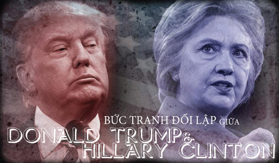 [Infographic] Khác nhau như nước với lửa giữa Trump và Clinton