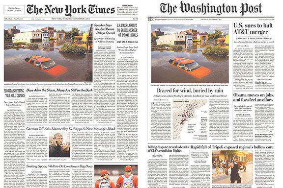 Cuộc chiến bất phân thắng bại giữa New York Times và Washington Post