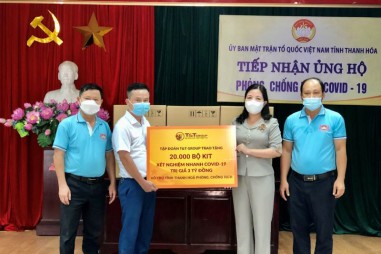 T&T Group trao tặng 50.000 bộ kit xét nghiệm nhanh COVID-19 cho tỉnh Thanh Hoá và Kiên Giang