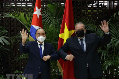 Chủ tịch nước Nguyễn Xuân Phúc hội kiến Thủ tướng Cuba