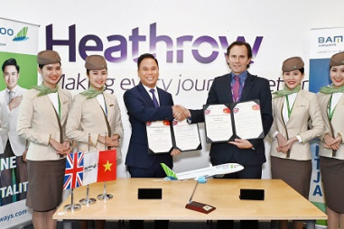 Bamboo Airways ký biên bản hợp tác chiến lược với sân bay Quốc tế Heathrow (London), thúc đẩy đường bay thẳng Việt – Anh