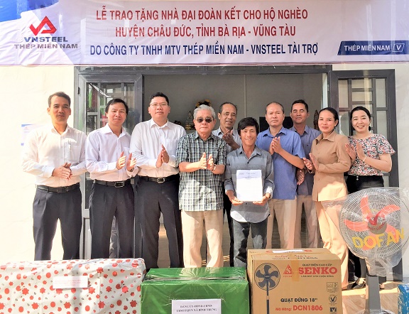 Thép Miền Nam – VNSTEEL trao tặng 5 nhà đại đoàn kết cho gia đình có hoàn cảnh khó khăn tại tỉnh Bà Rịa Vũng Tàu