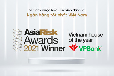 VPBank là Ngân hàng xuất sắc nhất năm 2021 về quản trị rủi ro và sản phẩm phái sinh