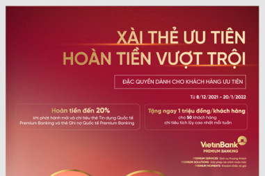 “Xài thẻ ưu tiên - Hoàn tiền vượt trội” cùng thẻ VietinBank Premium Banking
