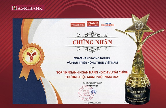 Agribank – TOP10 Thương hiệu Mạnh Việt Nam lĩnh vực Tài chính, Ngân hàng năm 2021