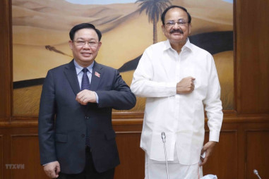 Chủ tịch Quốc hội Vương Đình Huệ gặp Phó Tổng thống kiêm Chủ tịch Thượng viện Ấn Độ Venkaiah Naidu