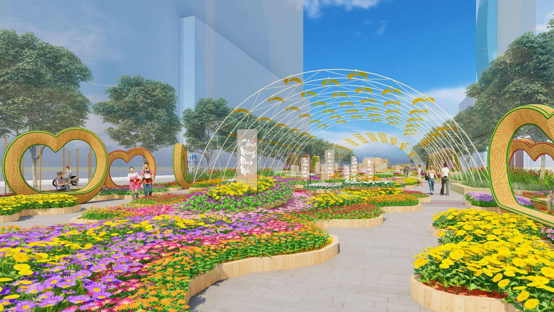 Chiêm ngưỡng thiết kế ấn tượng và đón khởi đầu mới trên đường hoa Nguyễn Huệ Tết 2022