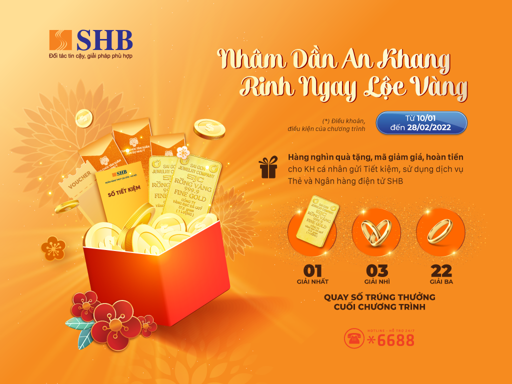 Cùng SHB rinh ngay lộc vàng đón Nhâm Dần an khang