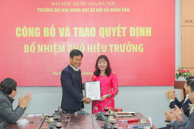 PGS, TS Đặng Thị Thu Hương làm Phó Hiệu trưởng Trường Đại học KHXH&NV