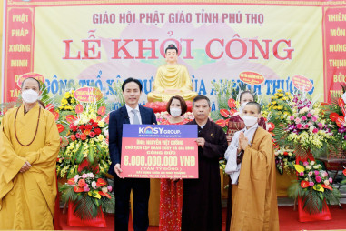 Tập đoàn Kosy công đức 8 tỷ đồng xây chùa An Ninh Thượng tại Phú Thọ
