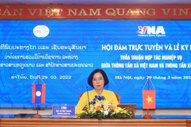 Thông tấn xã Việt Nam và Thông tấn xã Lào tăng cường hợp tác
