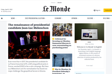 Báo Le Monde ra mắt bản tiếng Anh được hỗ trợ dịch bằng AI
