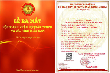 Ra mắt Hội doanh nhân họ Trần tại TP.Hồ Chí Minh và các tỉnh miền Nam