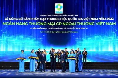 Vietcombank lần thứ 8 liên tiếp đạt thương hiệu Quốc gia Việt Nam