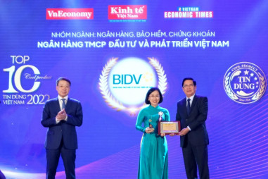 Sản phẩm của BIDV nhận giải thưởng Tin dùng Việt Nam 2022
