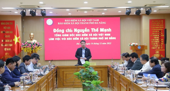 Tổng Giám đốc Nguyễn Thế Mạnh đánh giá cao kết quả BHXH TP. Đà Nẵng đã đạt được