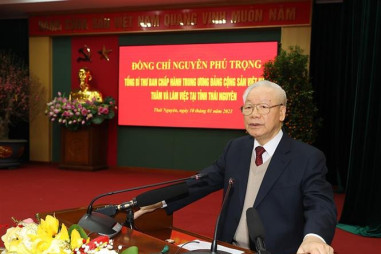 Tổng Bí thư Nguyễn Phú Trọng thăm, làm việc tại Thái Nguyên