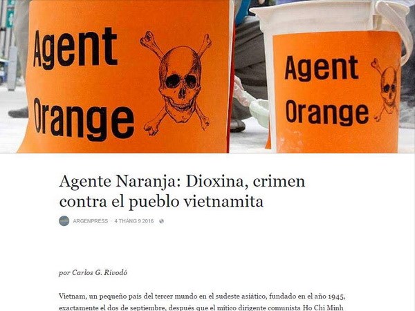 Báo Argentina nêu bật hậu quả tàn khốc của chất độc da cam ở Việt Nam