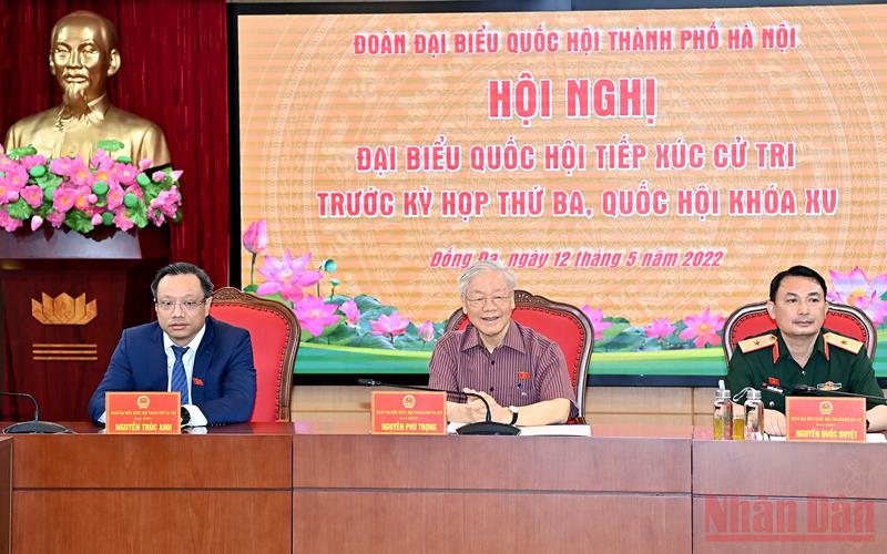 Tổng Bí thư Nguyễn Phú Trọng tiếp xúc cử tri Hà Nội