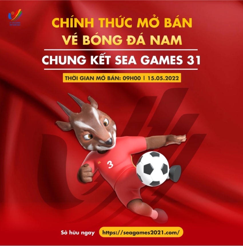 Ngày 15/5, vé chung kết bóng đá nam SEA Games 31 chính thức mở bán