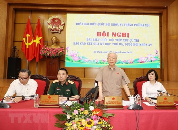 Tổng Bí thư tiếp xúc cử tri Hà Nội sau Kỳ họp thứ 3, Quốc hội khóa XV