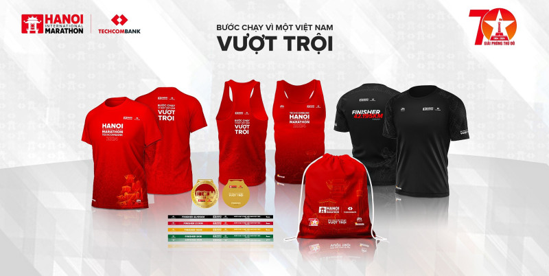 Giải Marathon quốc tế Hà Nội Techcombank: Ra mắt bộ vật phẩm phiên bản đặc biệt kỷ niệm 70 năm Ngày Giải phóng Thủ đô