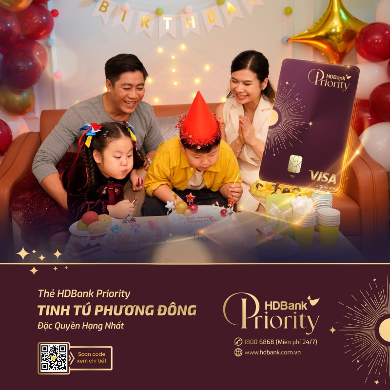 Thẻ tín dụng HDbank Priority – Tinh tú Phương Đông: Ưu đãi ngập tràn cho khách hàng đặc biệt