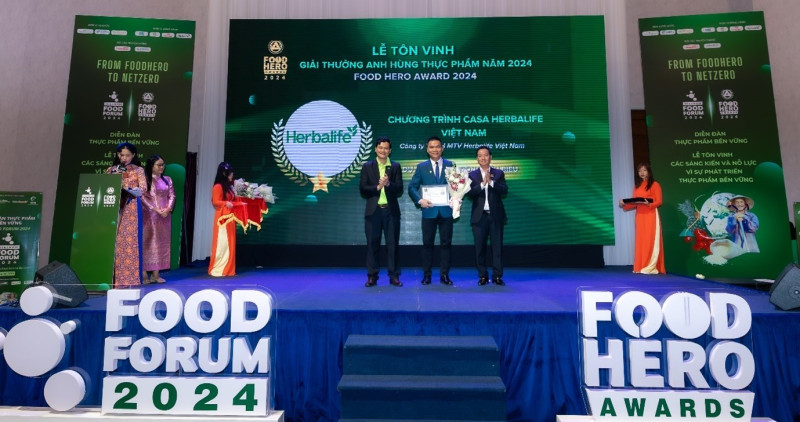 Herbalife Việt Nam lần đầu tiên vinh dự nhận giải thưởng “Tạo tác động xã hội” Food Hero 2024