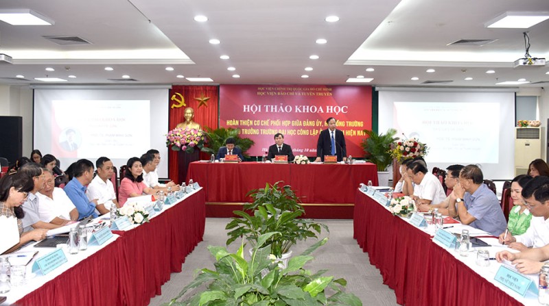 Hội thảo “Hoàn thiện cơ chế phối hợp giữa Đảng ủy, Hội đồng trường và Hiệu trưởng trường đại học công lập ở Việt Nam hiện nay”