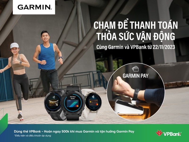 VPBank triển khai hình thức thanh toán Garmin Pay