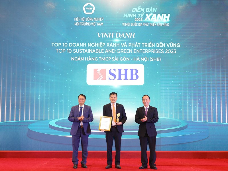 SHB được vinh danh tốp 10 doanh nghiệp xanh và phát triển bền vững