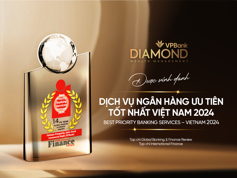 VPBank được 2 tổ chức quốc tế uy tín vinh danh “Dịch vụ ngân hàng ưu tiên tốt nhất Việt Nam”