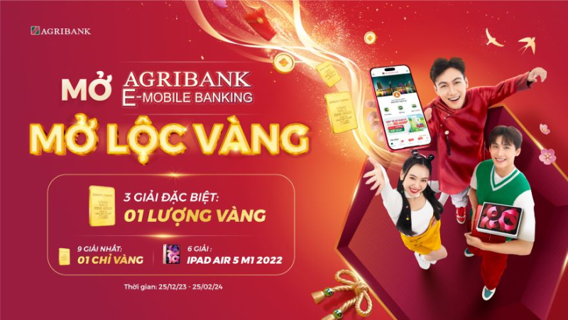 Đăng ký Agribank E-Mobile rinh “lộc vàng” 9999