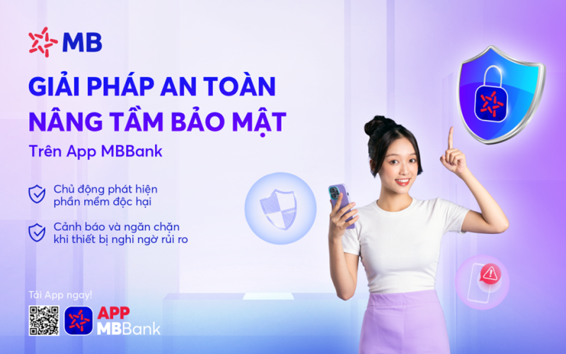 App MBBank tự động ngăn chặn giao dịch khi phát hiện mã độc trên thiết bị